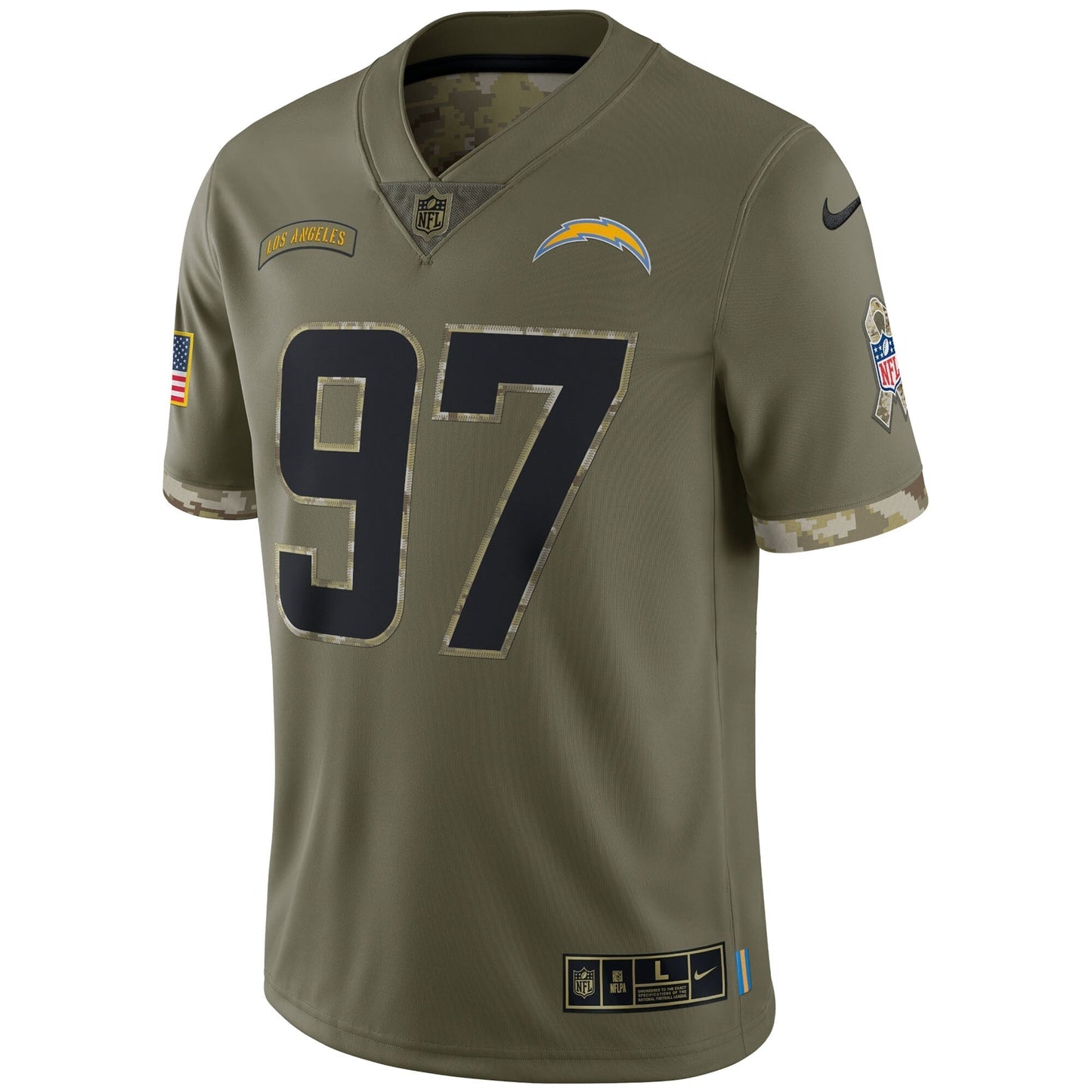 Joey Bosa Los Angeles Chargers Salute To Service Limited Jersey - Olive football jersey product view 2