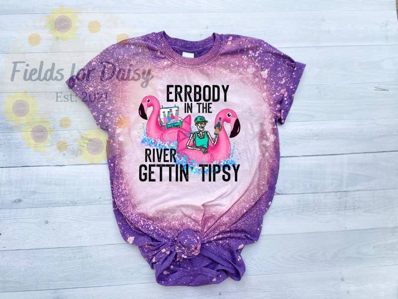 Everybody Gettin' Tipsy On the River Bleached T-Shirt Unisex T-shirt, Sweatshirt, Hoodie, Long Sleeve Tee - T-Shirt, Sweatshirt, Hoodie