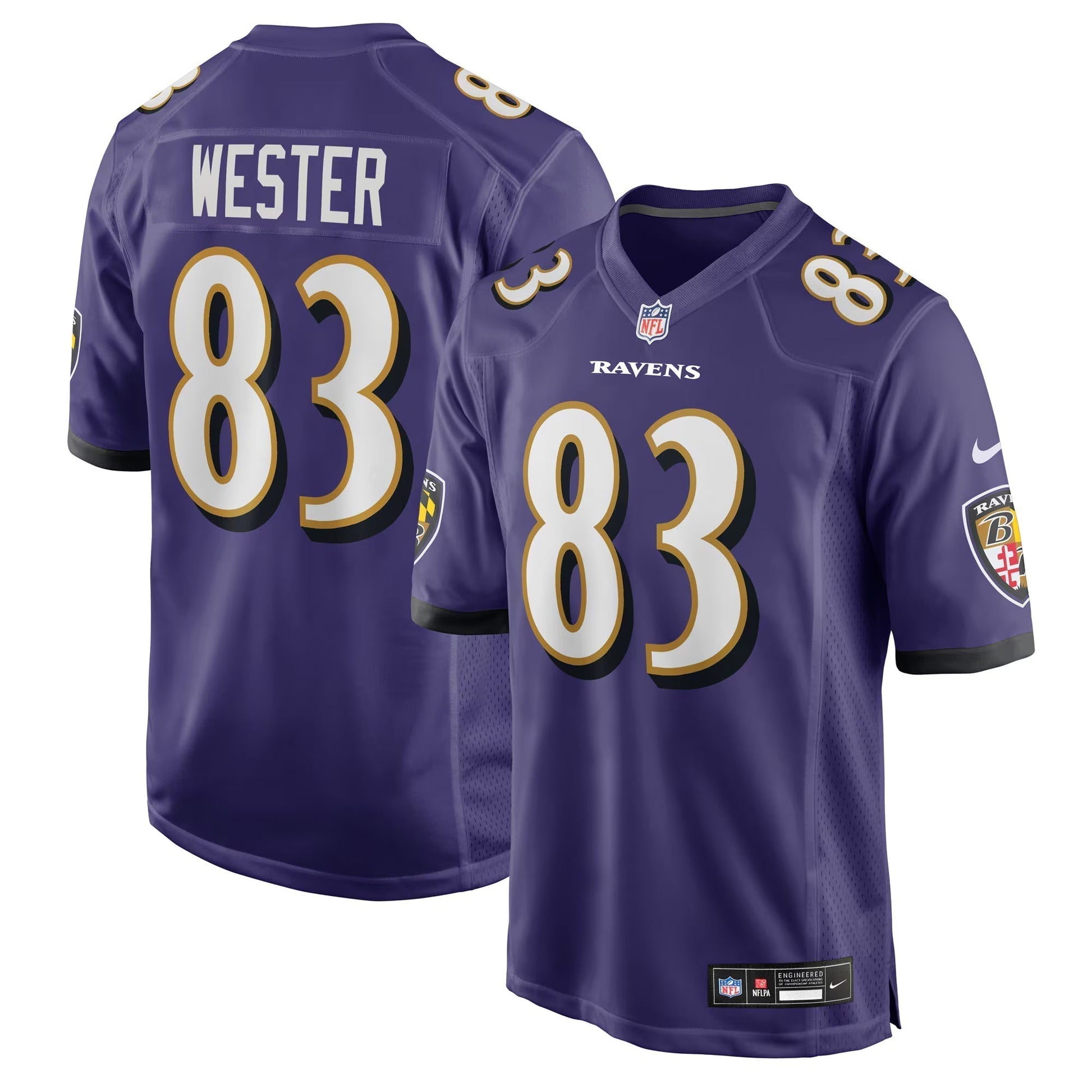 Baltimore Ravens LaJohntay Wester Purple Team Game Jersey football jersey product view 1