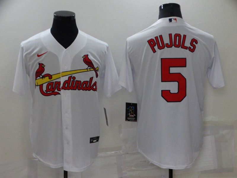 Men's St. Louis Cardinals Albert Pujols #5 White Replica Baseball Jersey1 baseball jersey product view 1