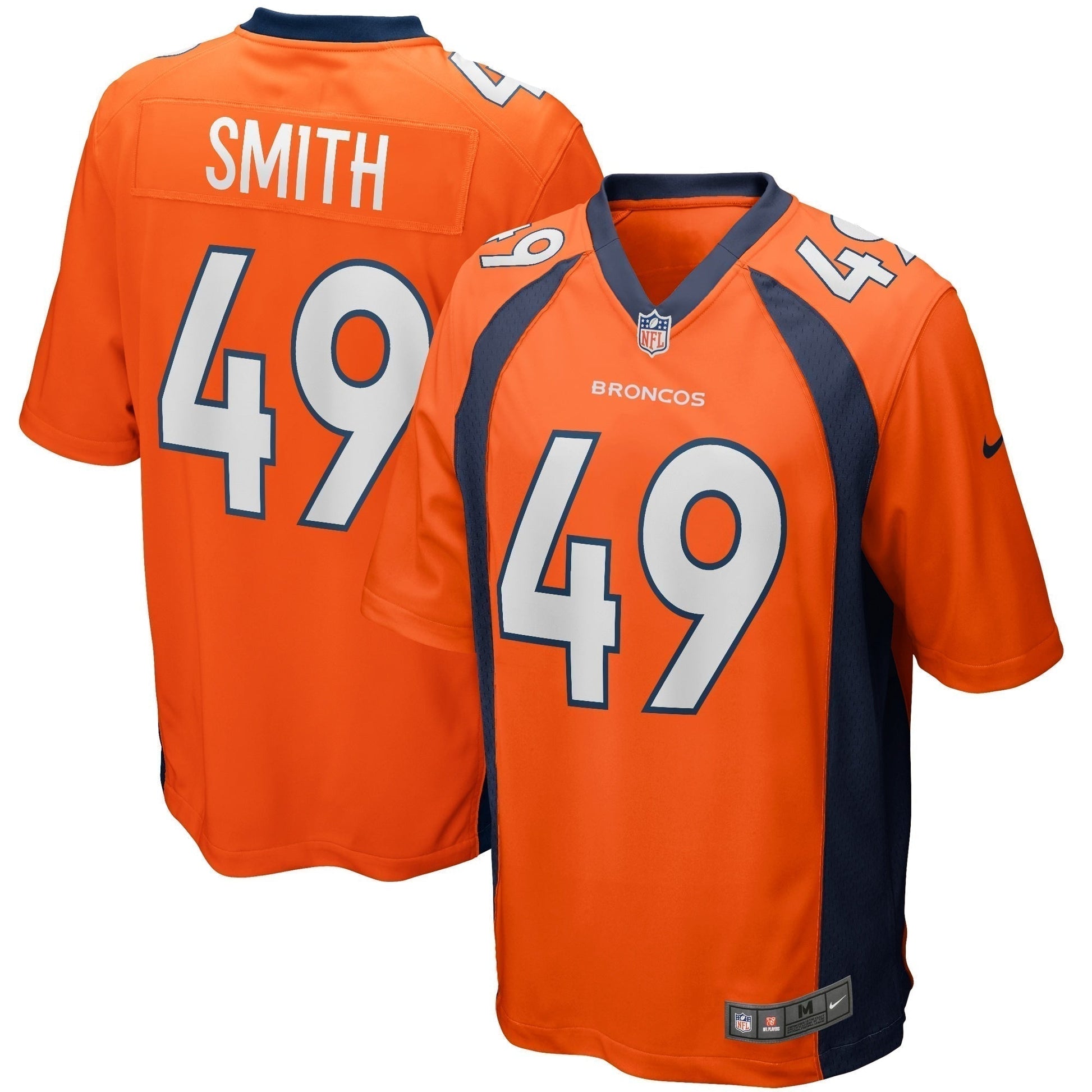 Dennis Smith Denver Broncos Game Retired Jersey - Orange football jersey product view 1