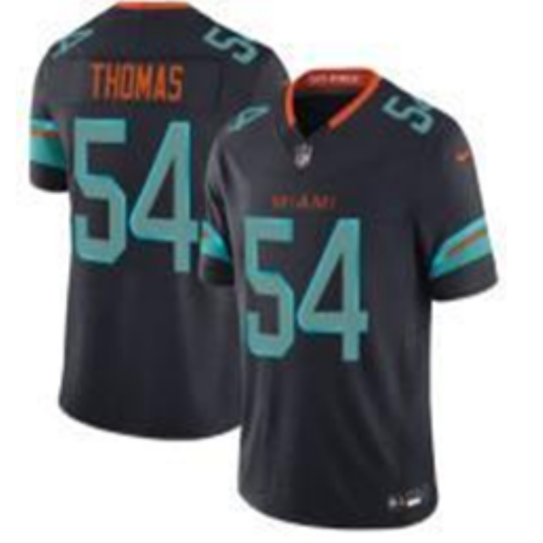 Men's Miami Dolphins Zach Thomas #54 Pitch Blue 2025 Rivalries Collection Limited Jersey football jersey product view 1