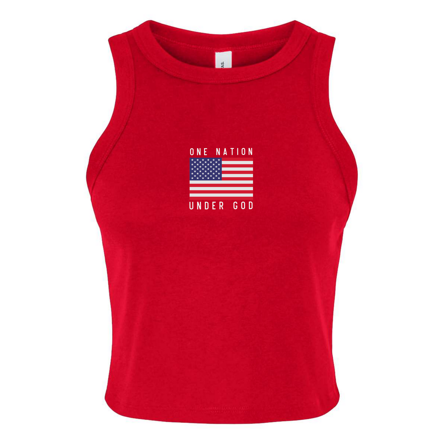 One Nation Under God American Flag 4th of July Racer Tank Unisex T-shirt, Sweatshirt, Hoodie, Long Sleeve Tee - T-Shirt, Sweatshirt, Hoodie