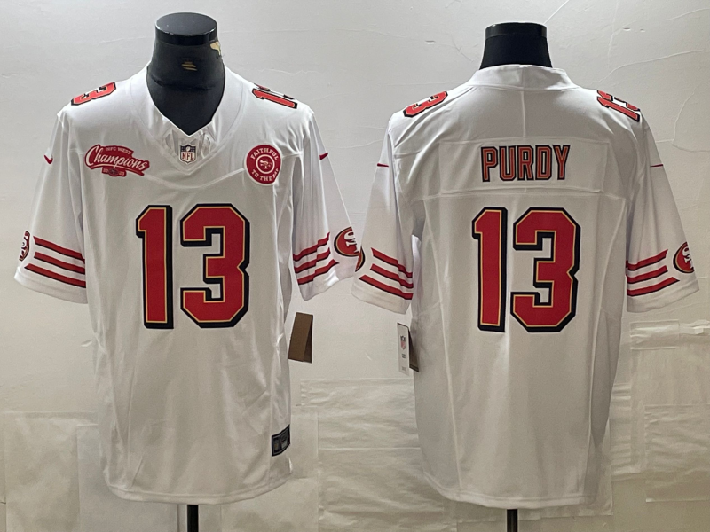 Men's San Francisco 49ers Brock Purdy White Game Player Jersey1 football jersey product view 1