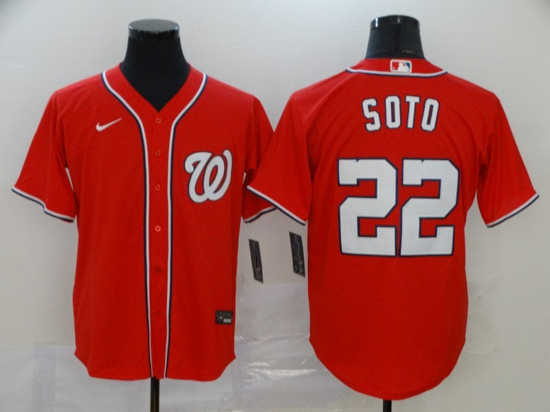 Men's Washington Nationals Juan Soto #22 Red Replica Baseball Jersey1 baseball jersey product view 1