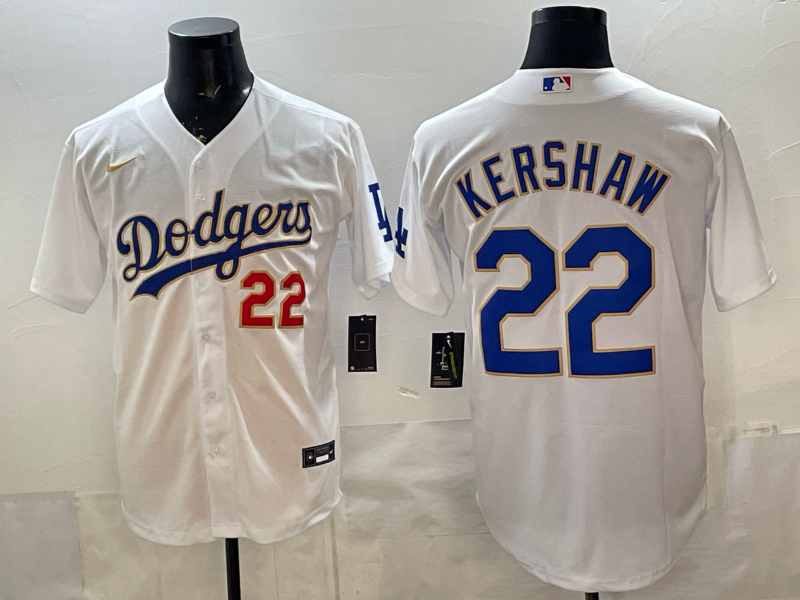 Men's Los Angeles Dodgers Clayton Kershaw White Stitched Jersey baseball jersey product view 1