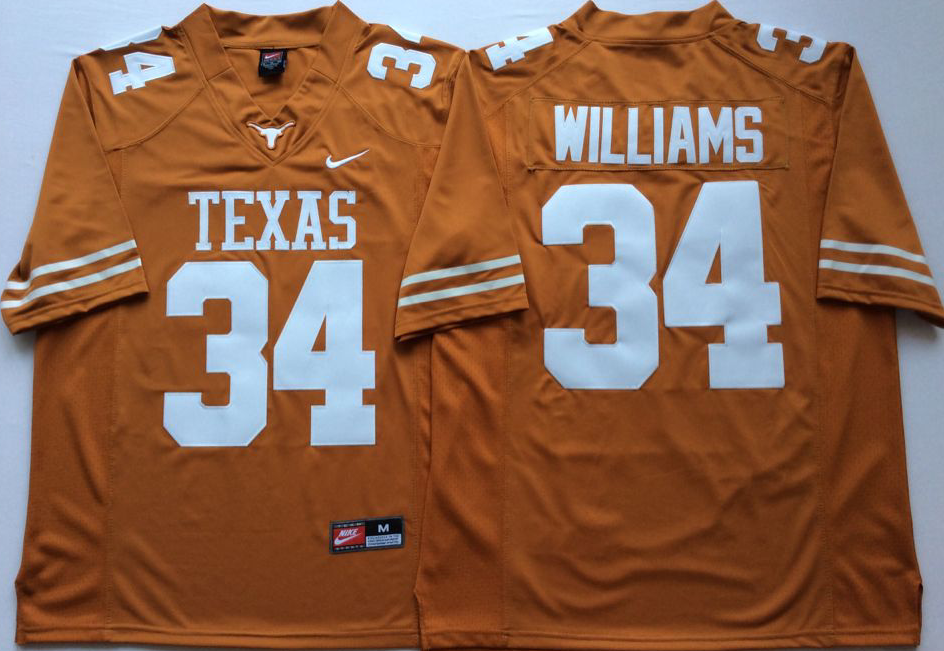 Men's Texas Longhorns Ricky Williams Orange Replica Team Jersey sports jersey product view 1