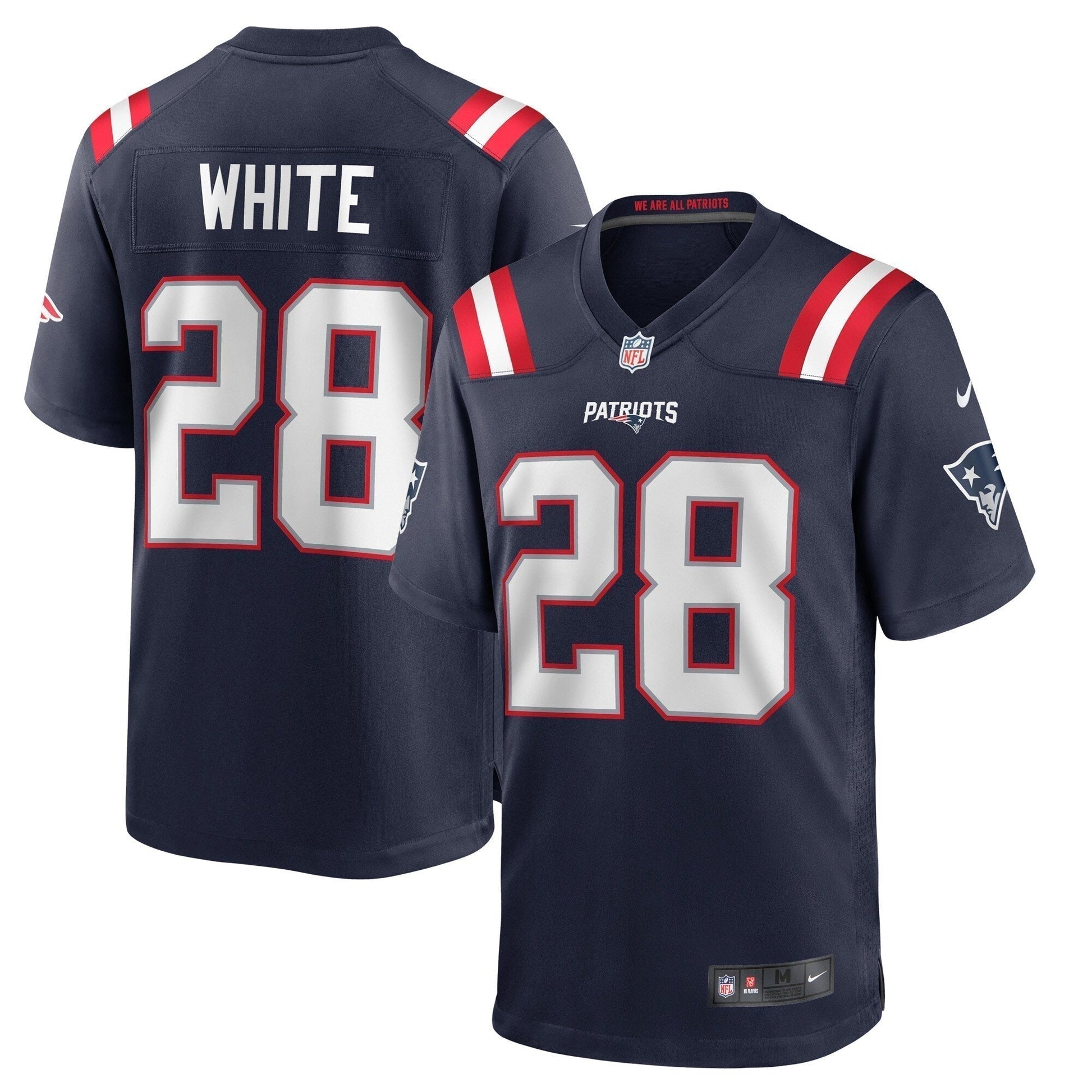 James White New England Patriots Game Jersey - Navy football jersey product view 1