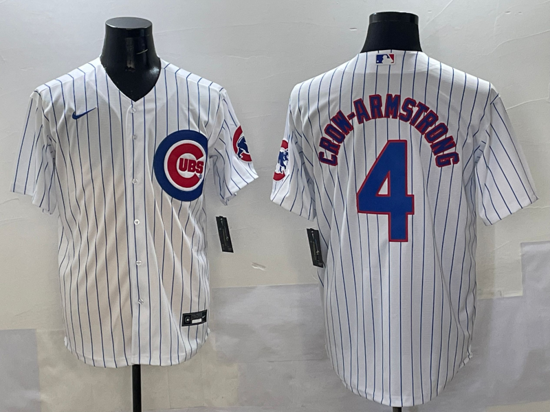 Men's Chicago Cubs Pete Crow-Armstrong #4 White Home Replica Player Jersey baseball jersey product view 1