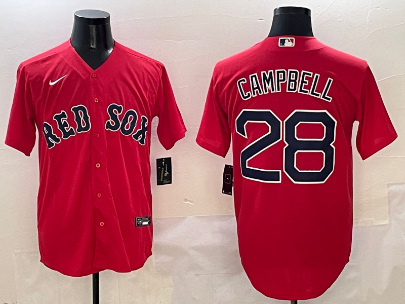 Men's Boston Red Sox Kristian Campbell #28 Red Replica Player Jersey1 baseball jersey product view 1