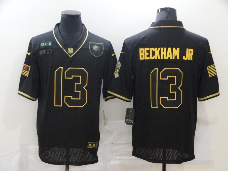 Men's Cleveland Browns #13 Odell Beckham Jr. Black Game Player Jersey1 football jersey product view 1