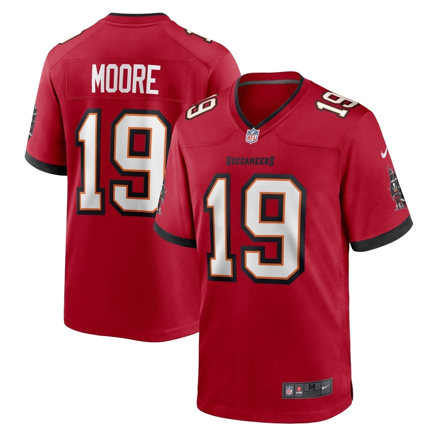 David Moore Tampa Bay Buccaneers Game Jersey - Red football jersey product view 1