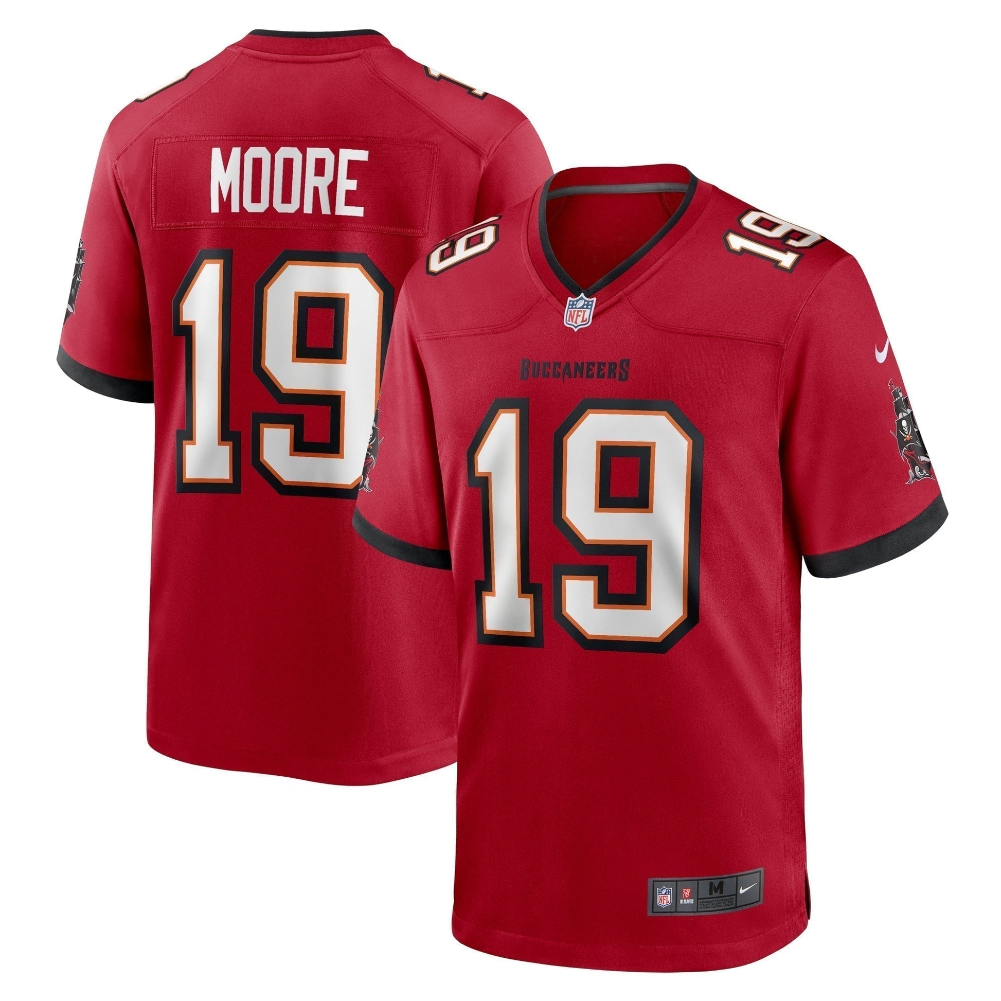David Moore Tampa Bay Buccaneers Game Jersey - Red football jersey product view 1