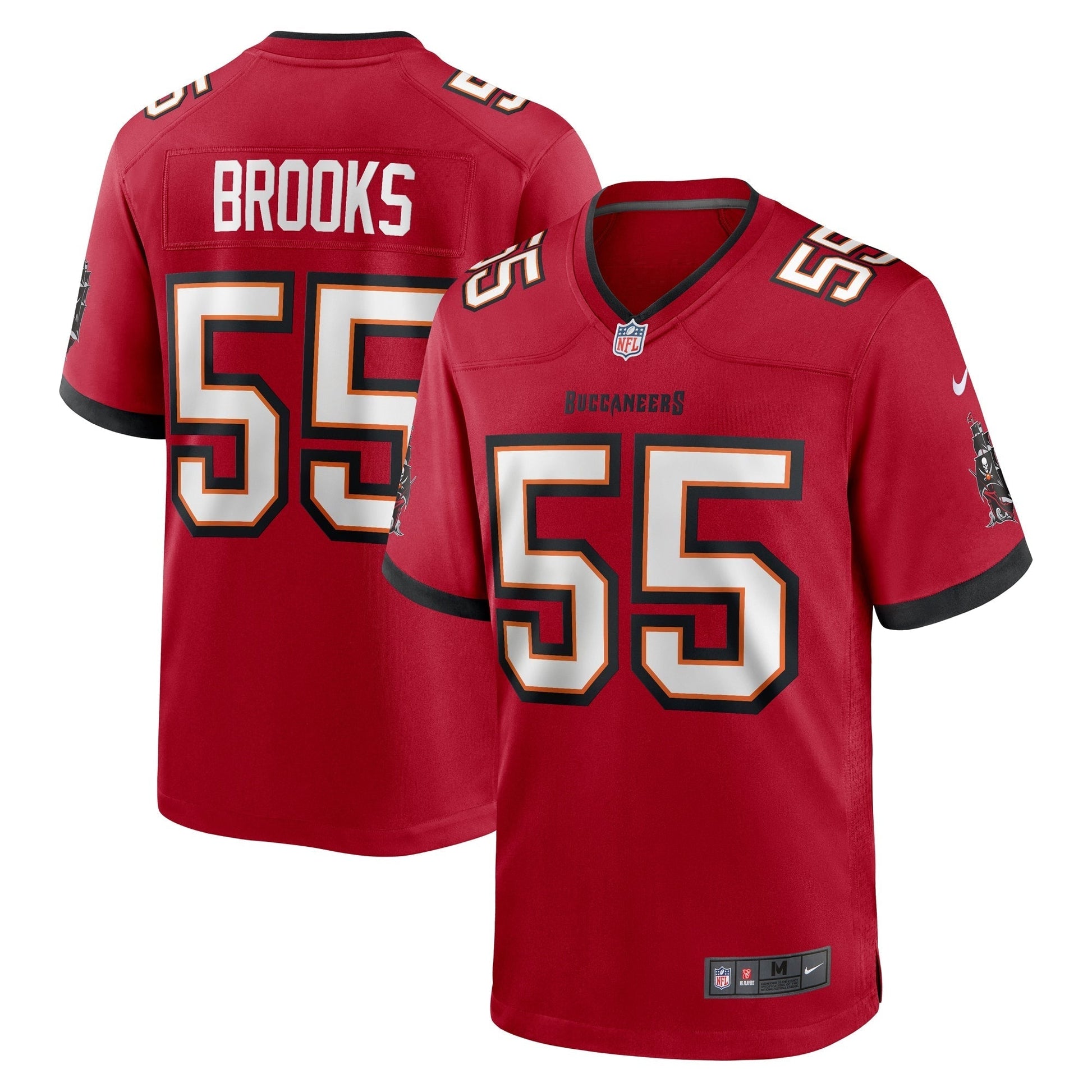 Tampa Bay Buccaneers Derrick Brooks Red Retired Player Game Jersey football jersey product view 1