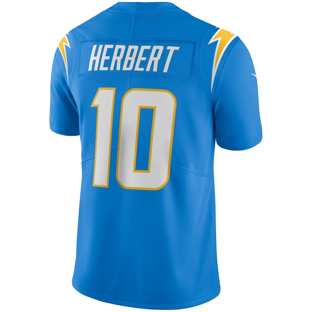 LA.Chargers #10 Justin Herbert Powder Blue Vapor Limited Jersey football jersey product view 1