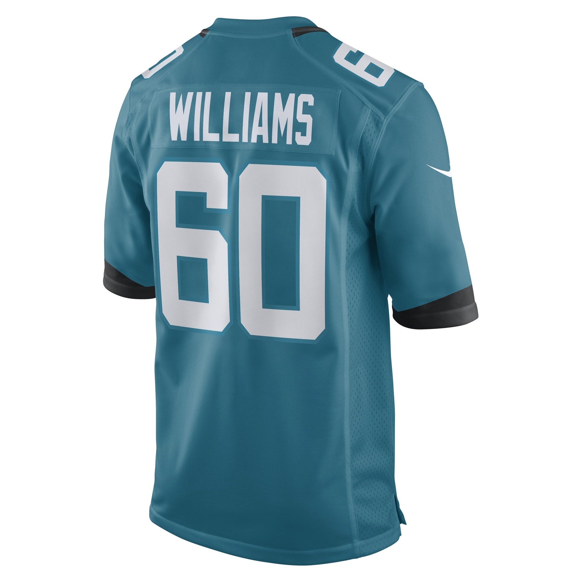 Darryl Williams Jacksonville Jaguars Game Jersey - Teal football jersey product view 3
