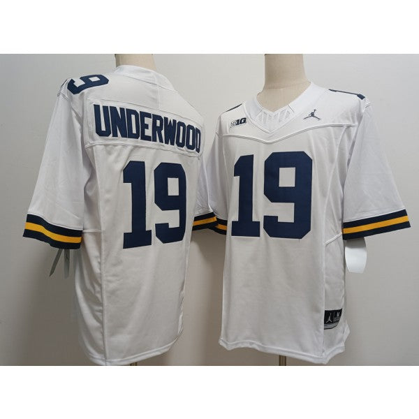 Bryce Underwood Michigan Wolverines Jersey White sports jersey product view 1