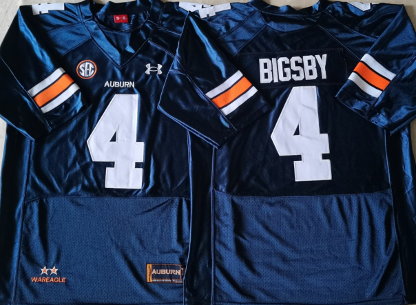 Men's Auburn Tigers Tank Bigsby #4 Navy Player Game Jersey sports jersey product view 1