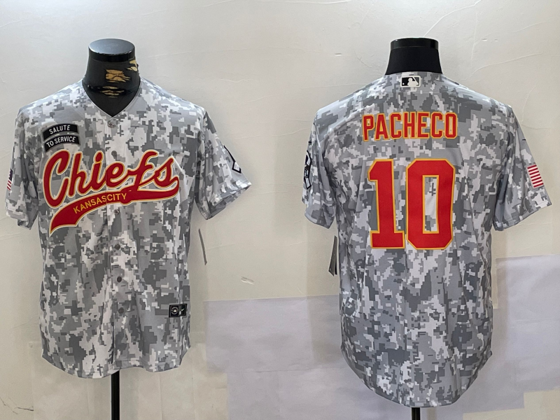 Men's Kansas City Chiefs Isiah Pacheco #10 Arctic Camo Salute to Service Limited Jersey1 football jersey product view 1