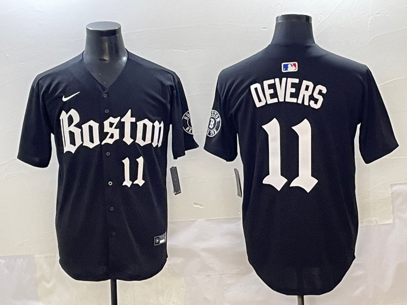 Men's Boston Red Sox Rafael Devers Black Replica Player Jersey baseball jersey product view 1