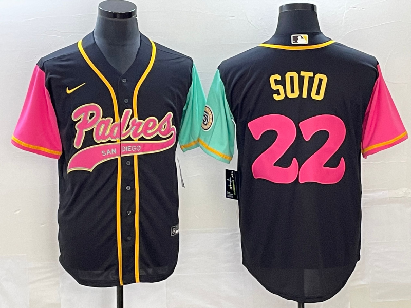 Men's San Diego Padres Juan Soto Black City Connect Replica Player Jersey Joint Edition baseball jersey product view 1