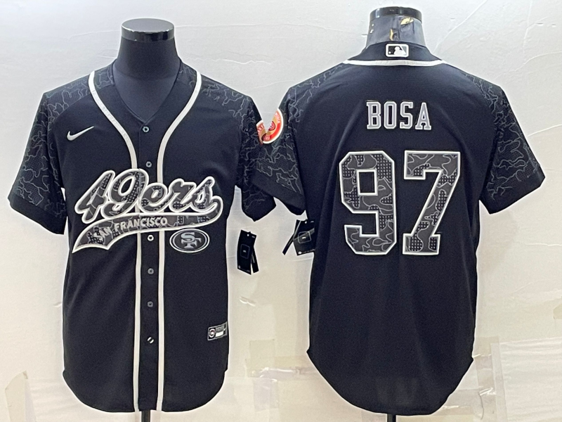 Men's San Francisco 49ers Nick Bosa Black Retired Player RFLCTV Limited Jersey Joint Edition football jersey product view 1