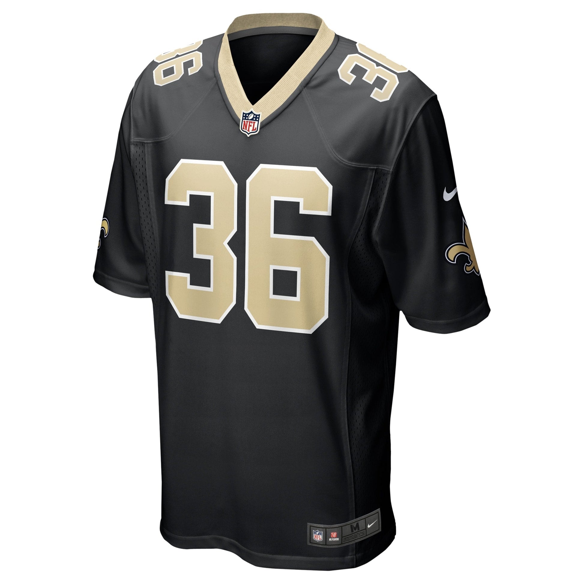 Anthony Johnson New Orleans Saints Team Game Jersey - Black football jersey product view 2