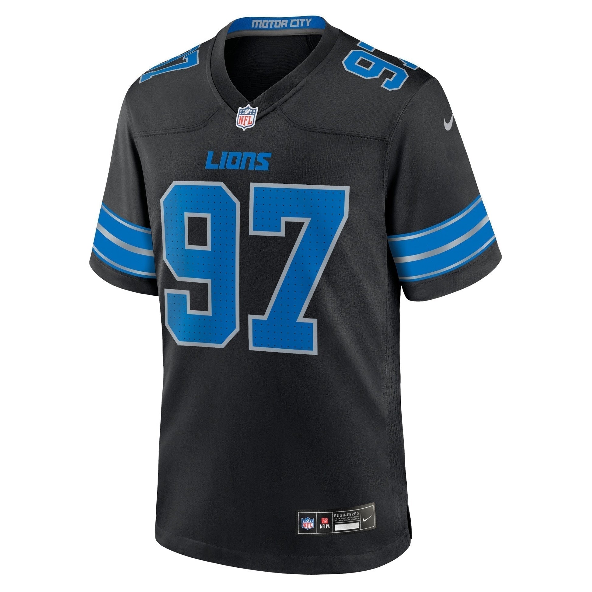 Aidan Hutchinson Detroit Lions 2nd Alternate Game Jersey - Black football jersey product view 2