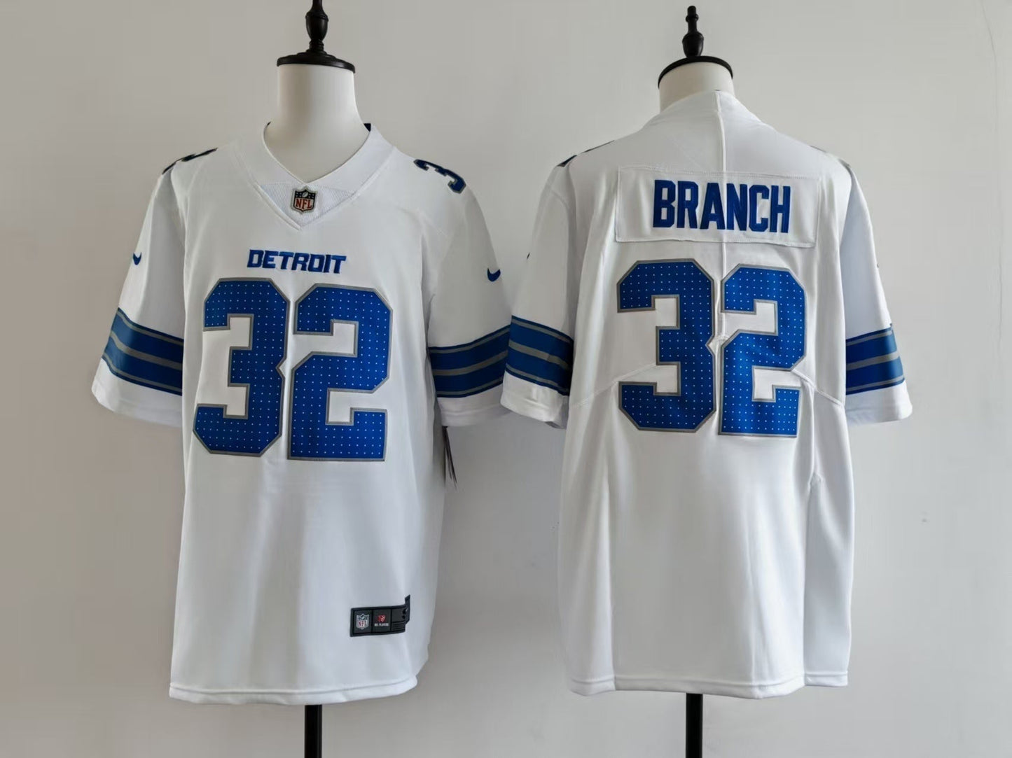 Men's Detroit Lions Brian Branch Jersey - White football jersey product view 1