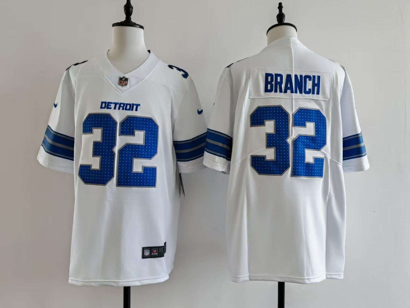 Men's Detroit Lions Brian Branch Jersey - White football jersey product view 1