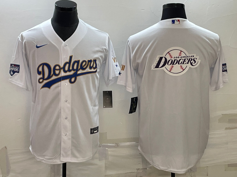 Men's Los Angeles Dodgers1 White Authentic Game Jersey baseball jersey product view 1