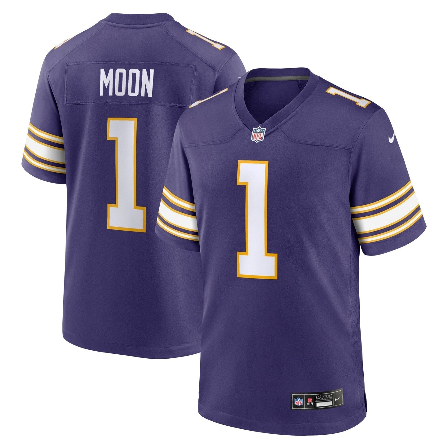 Warren Moon Minnesota Vikings Classic Retired Game Jersey - Purple football jersey product view 1
