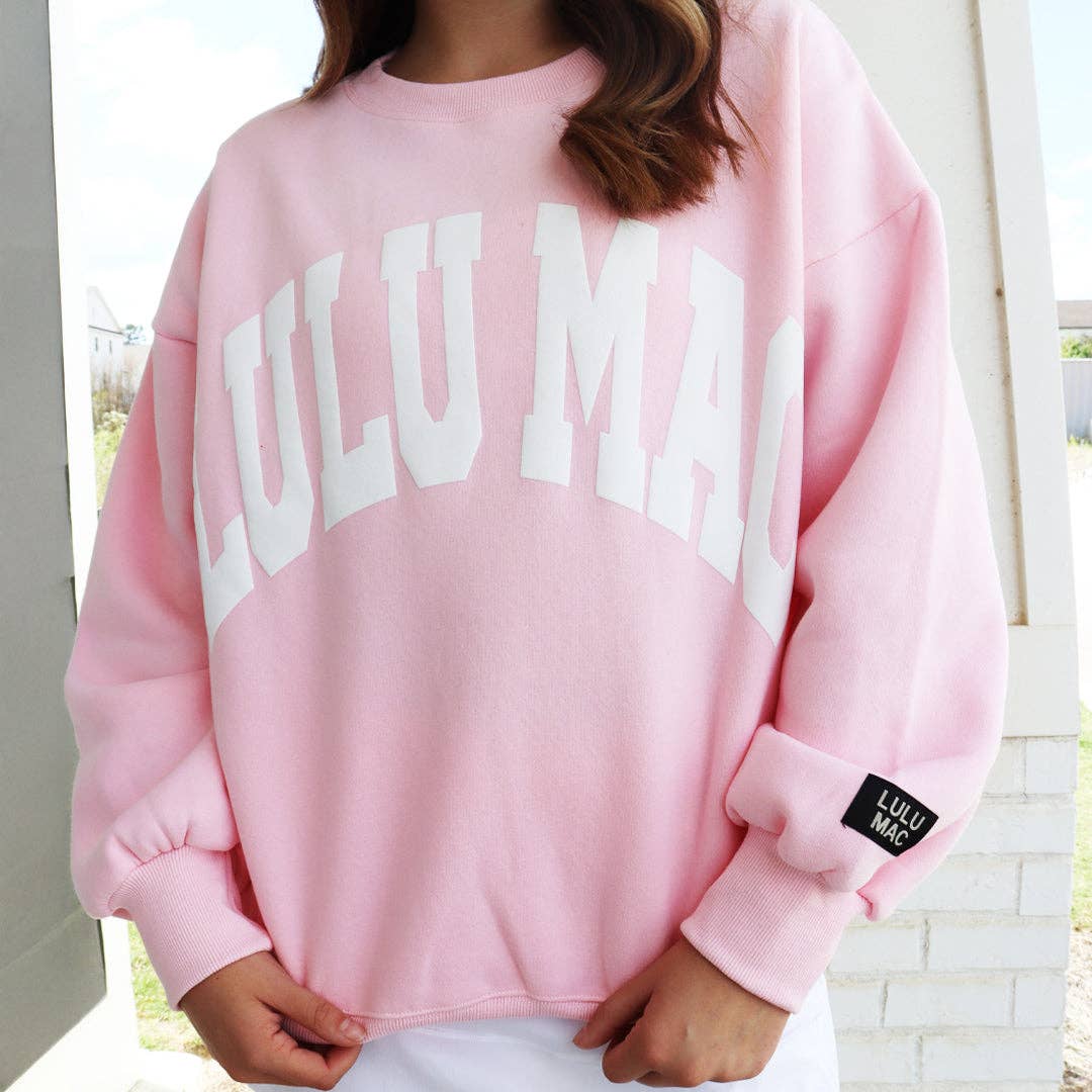 Lulu Mac Sweatshirt Light Pink/White - Puff Unisex T-shirt, Sweatshirt, Hoodie, Long Sleeve Tee - T-Shirt, Sweatshirt, Hoodie