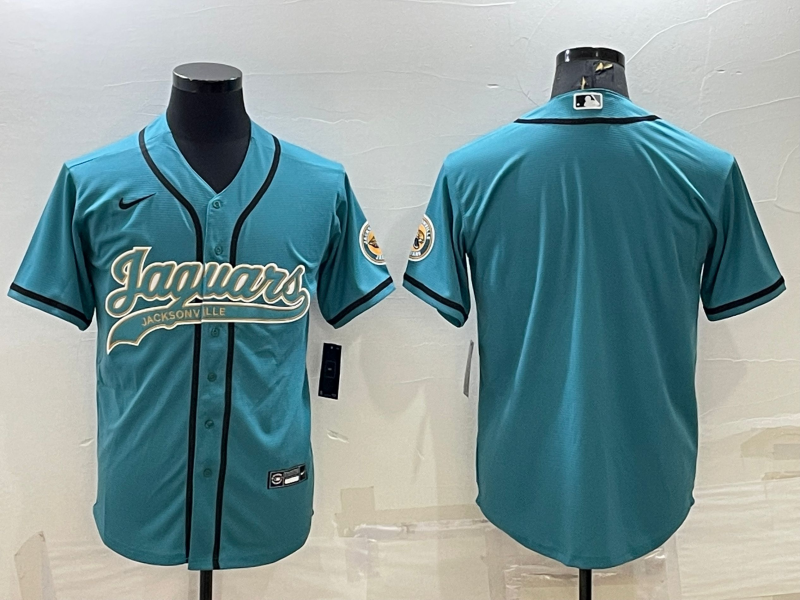 Men's Jacksonville Jaguars Teal Blank Jersey1 football jersey product view 1