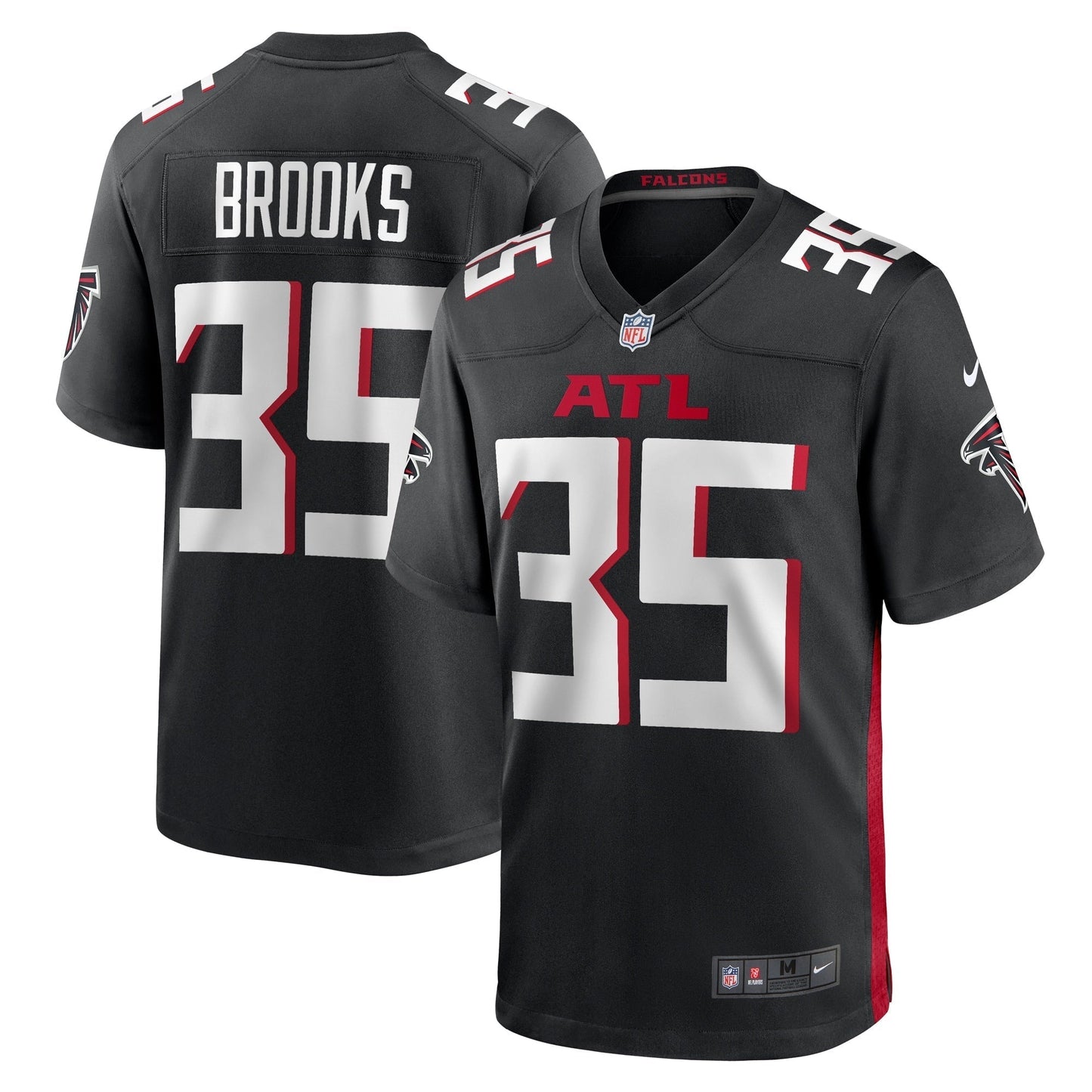 Natrone Brooks Atlanta Falcons Team Game Jersey - Black football jersey product view 1