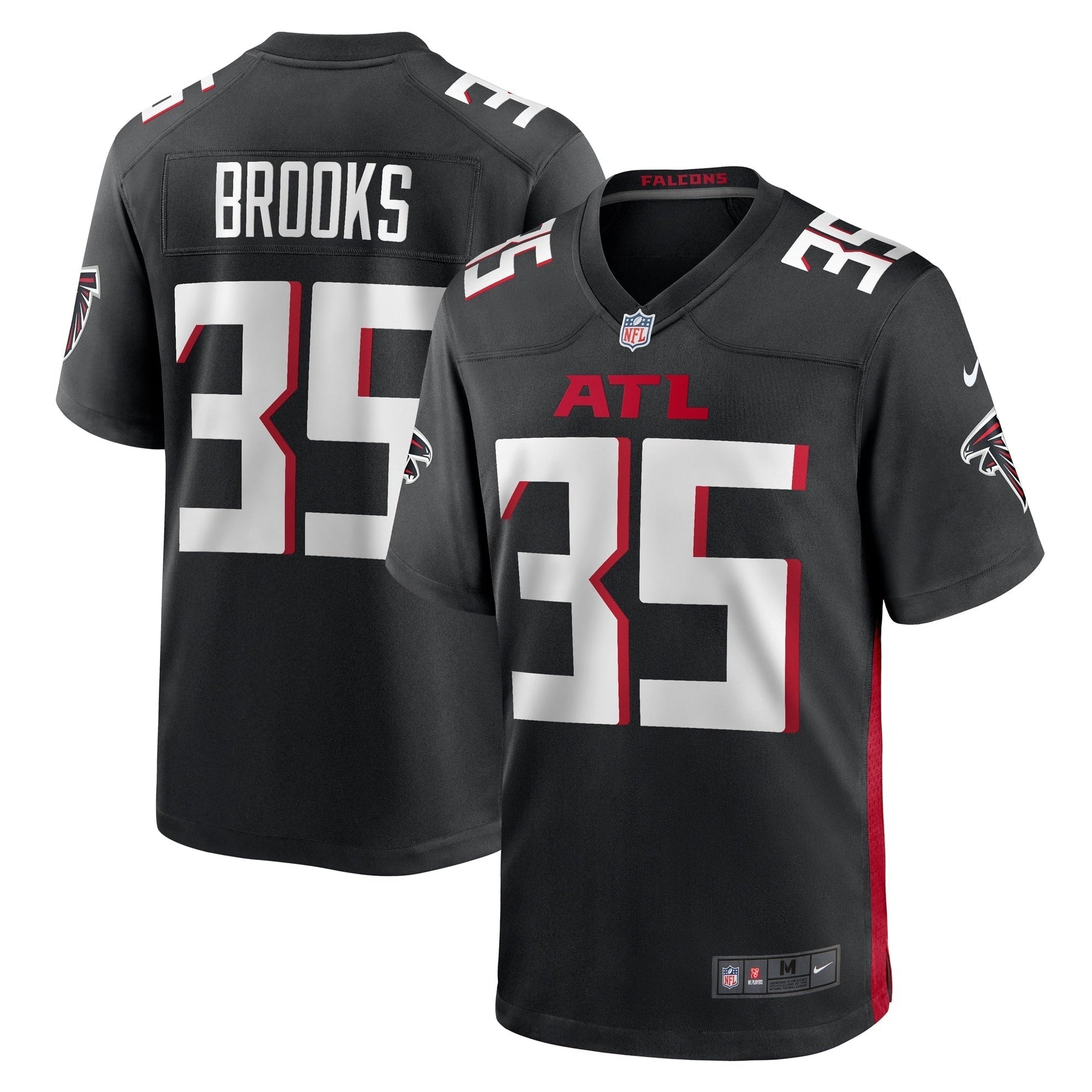 Natrone Brooks Atlanta Falcons Team Game Jersey - Black football jersey product view 1