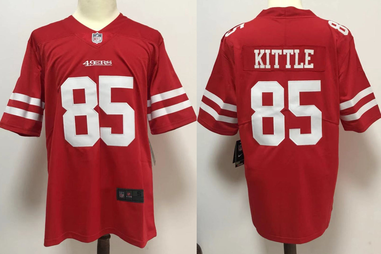 Men's San Francisco 49ers George Kittle Scarlet Vapor Limited Red Jersey football jersey product view 1