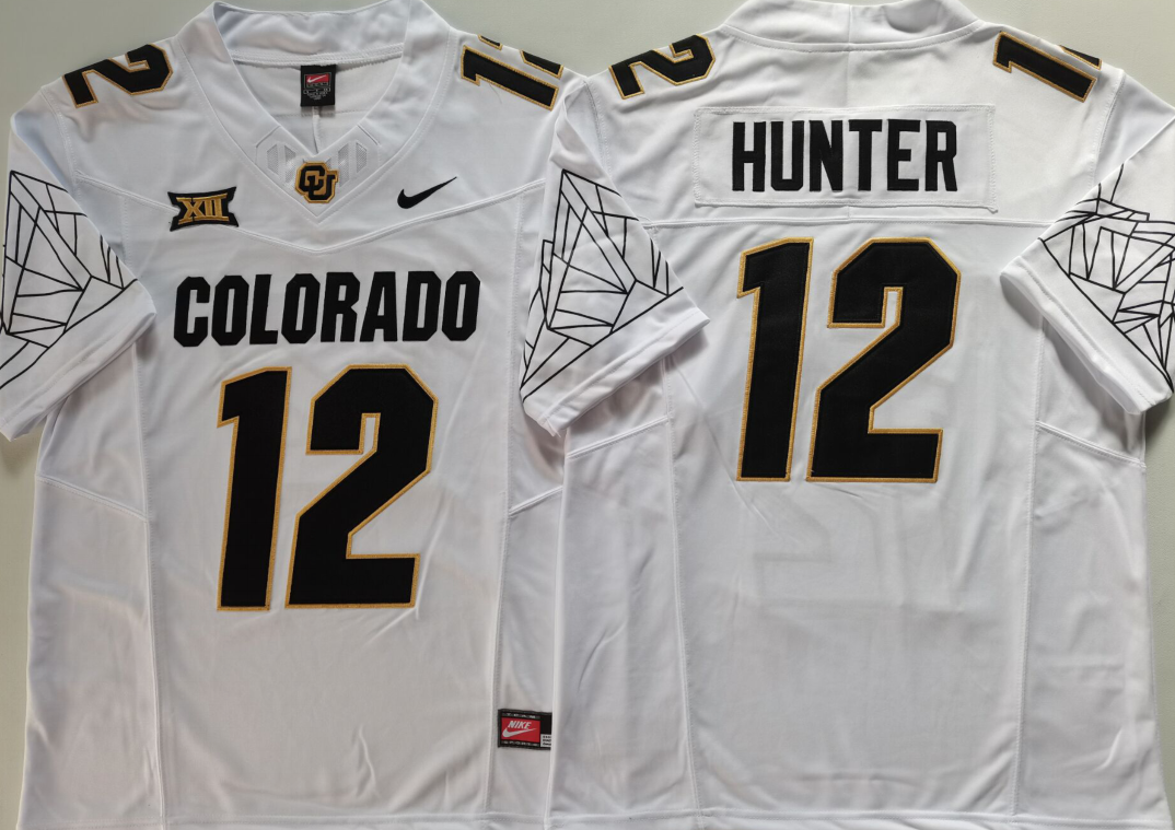 Men's Colorado Buffaloes Travis Hunter White Jersey sports jersey product view 1
