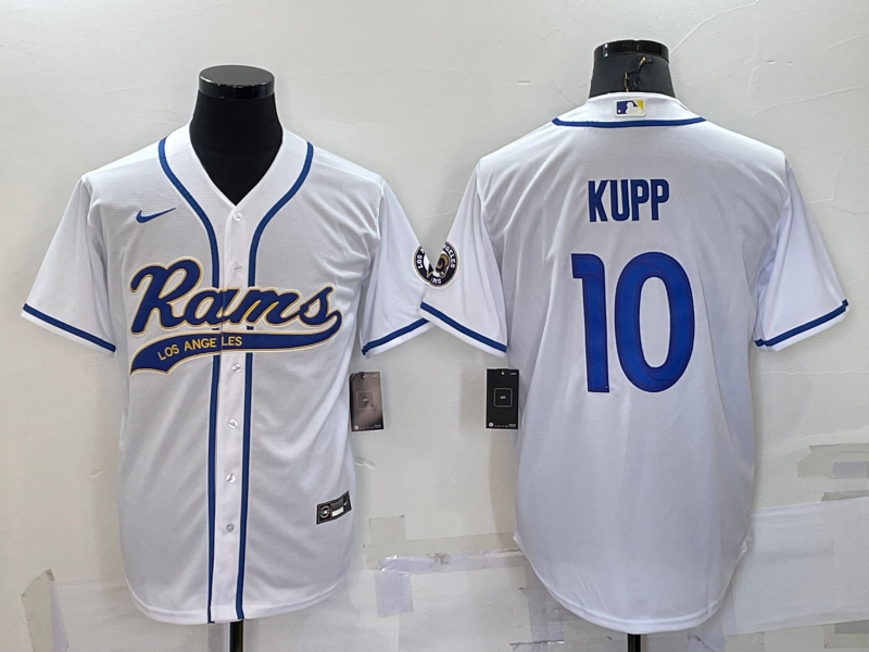 Men's Los Angeles Rams Cooper Kupp #10 White Game Jersey1 Joint Edition football jersey product view 1