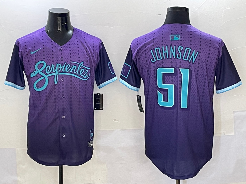 Men's Arizona Diamondbacks Randy Johnson #51 Purple 2025 City Connect Limited Player Jersey baseball jersey product view 1