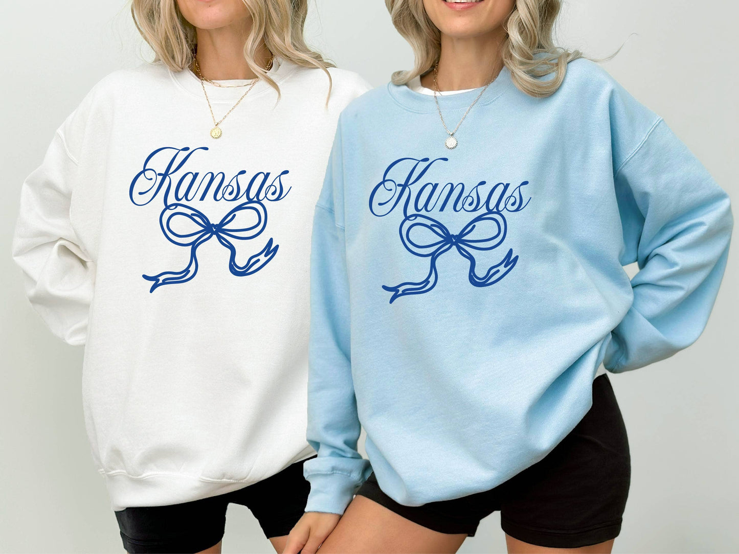 Bow Sweatshirt, Kansas Sweatshirt, Coquette, Game Day Unisex T-shirt, Sweatshirt, Hoodie, Long Sleeve Tee - T-Shirt, Sweatshirt, Hoodie