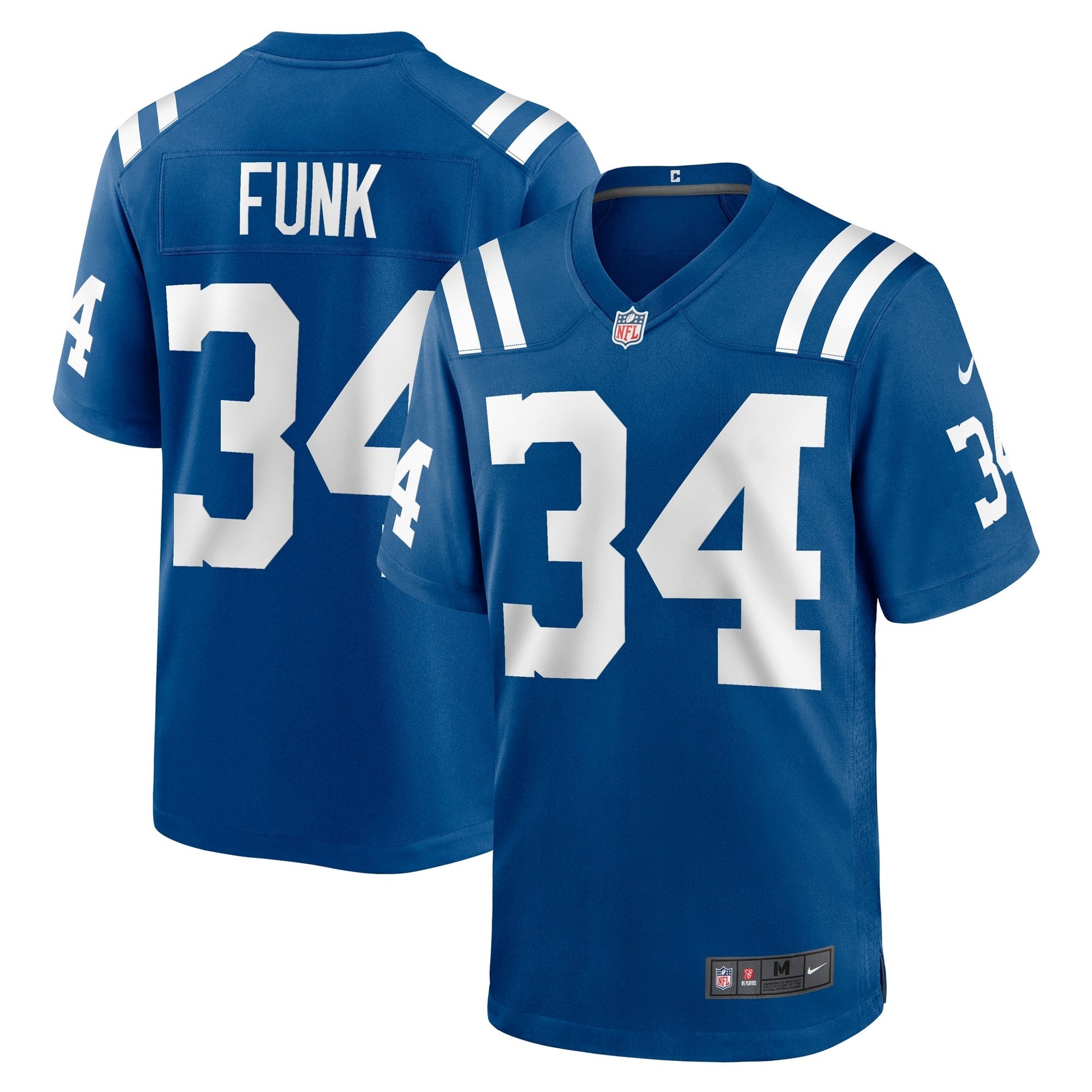 Jake Funk Indianapolis Colts Team Game Jersey - Royal football jersey product view 1
