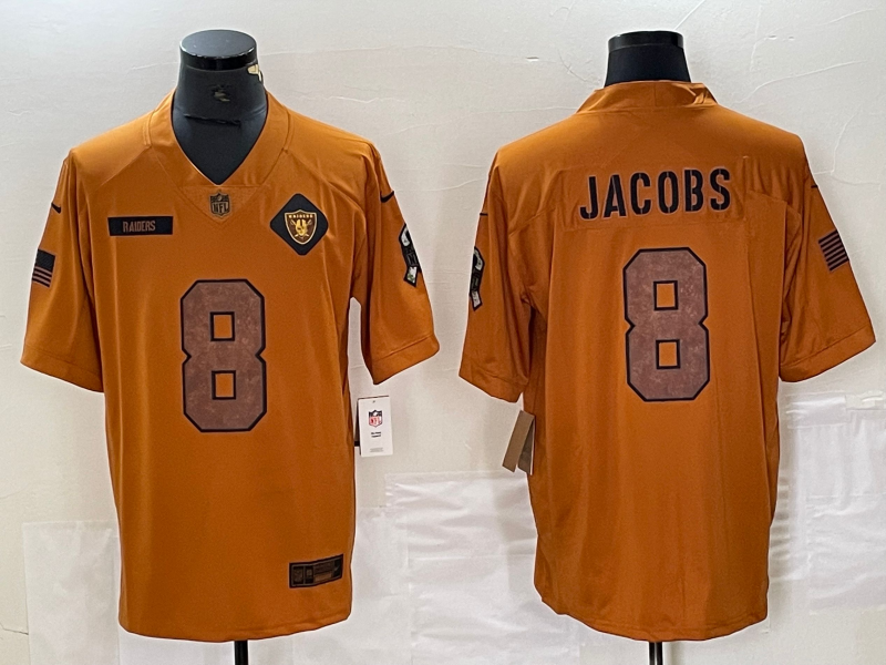 Men's Las Vegas Raiders Josh Jacobs Brown 2023 Salute To Service Limited Jersey football jersey product view 1