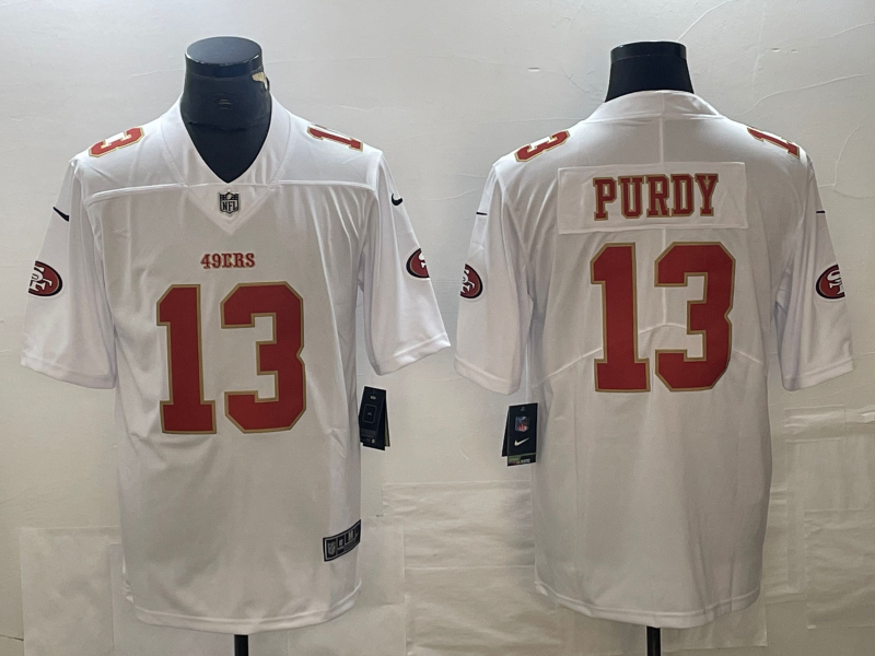 Men's San Francisco 49ers Brock Purdy Tundra White Fashion Game Jersey football jersey product view 1