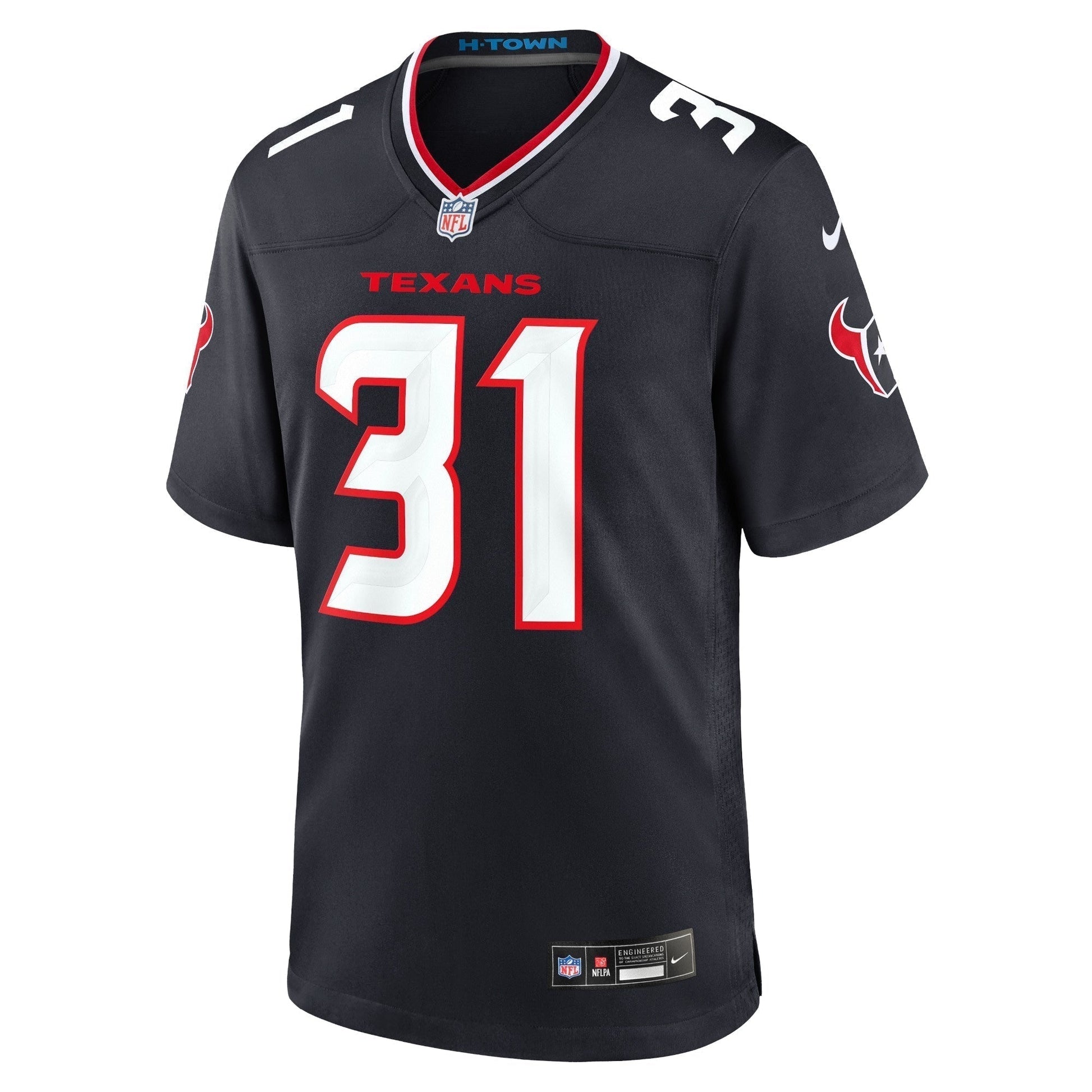 Dameon Pierce Houston Texans Game Jersey - Navy football jersey product view 2