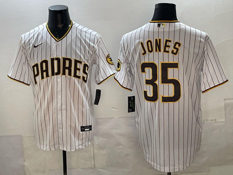 Men's San Diego Padres Drew Jones #35 White Home Limited Player Jersey baseball jersey product view 1