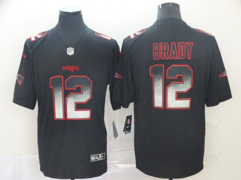 Men's New England Patriots Tom Brady #12 Black Game Player Jersey1 football jersey product view 1