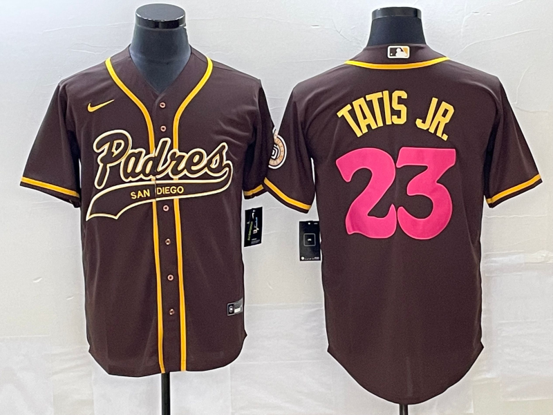 Men's San Diego Padres Fernando Tatis Jr. #23 Brown Replica Team Jersey Joint Edition baseball jersey product view 1