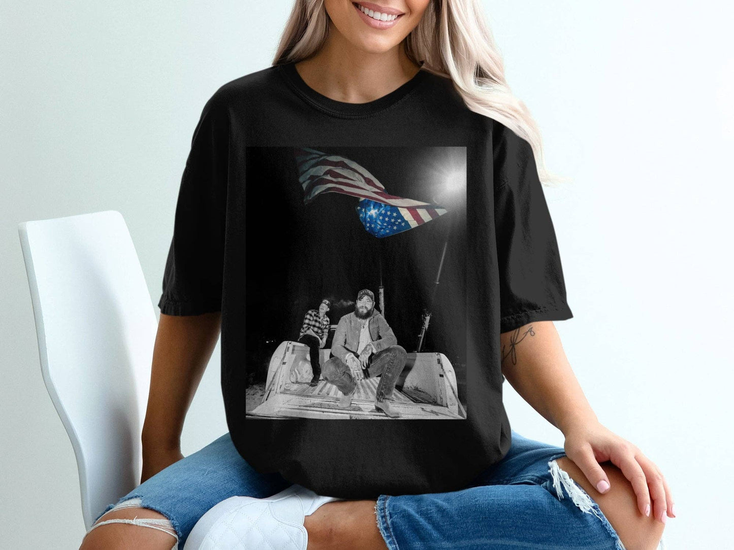 Post Malone 4th of July Kids Tee - Patriotic Country Style Unisex T-shirt, Sweatshirt, Hoodie, Long Sleeve Tee - T-Shirt, Sweatshirt, Hoodie