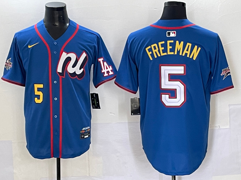 Men's National League Freddie Freeman #5 Blue 2025 All-Star Edition Limited Player Jersey baseball jersey product view 1